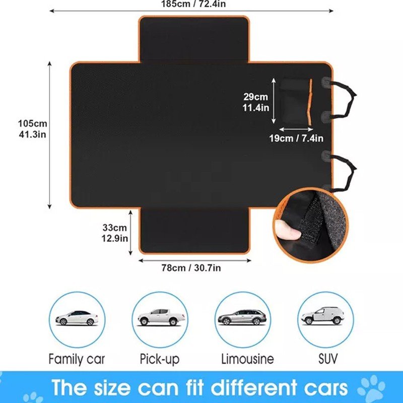 Waterproof dog boot liner with raised sides fitted in a car boot - view 4